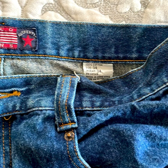 Men’s jeans, 38 Waist, 34 Length, Gray Striped down the legs - Picture 2 of 4